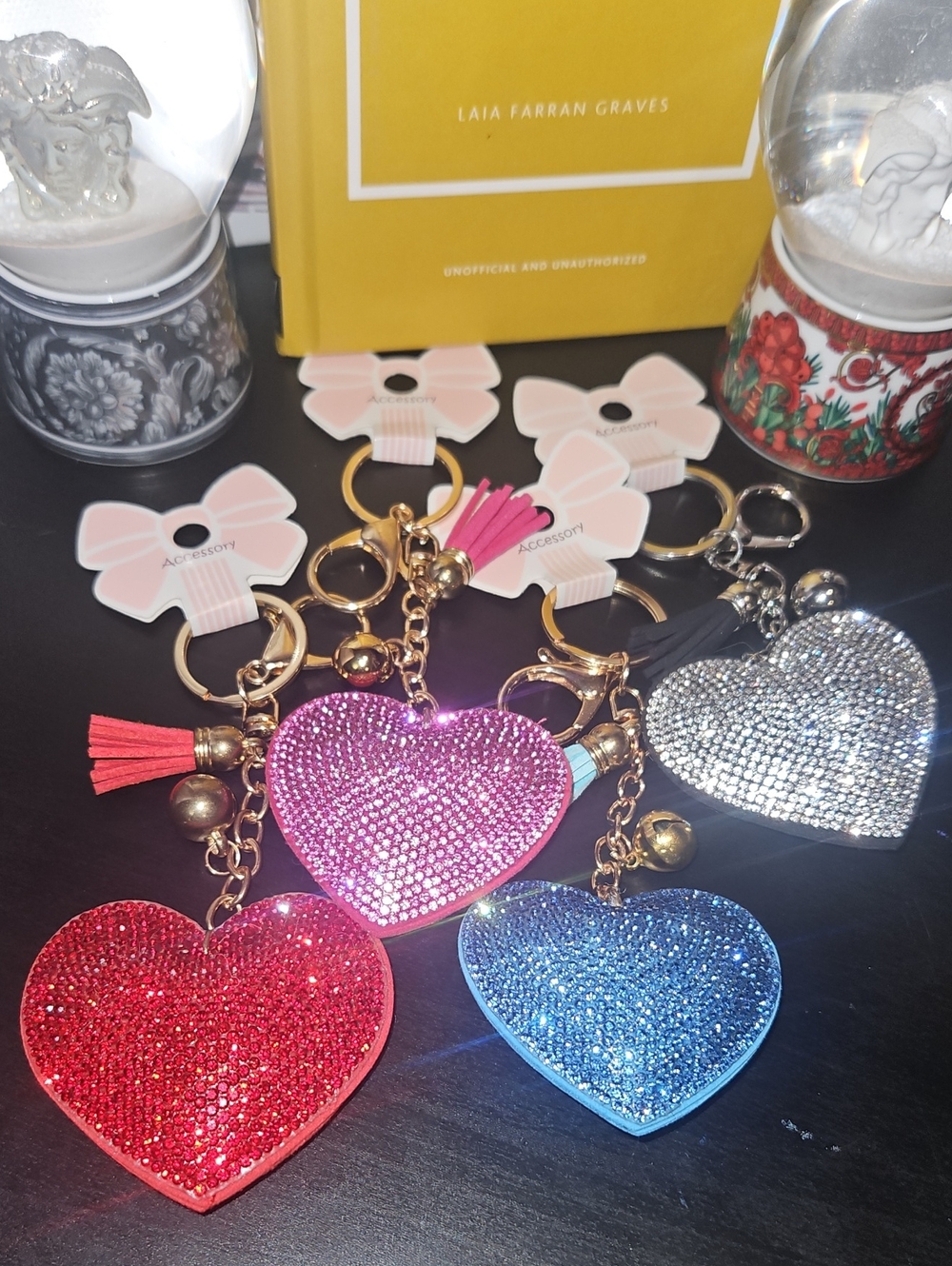 Rhinestone Heart Keychain Nwt